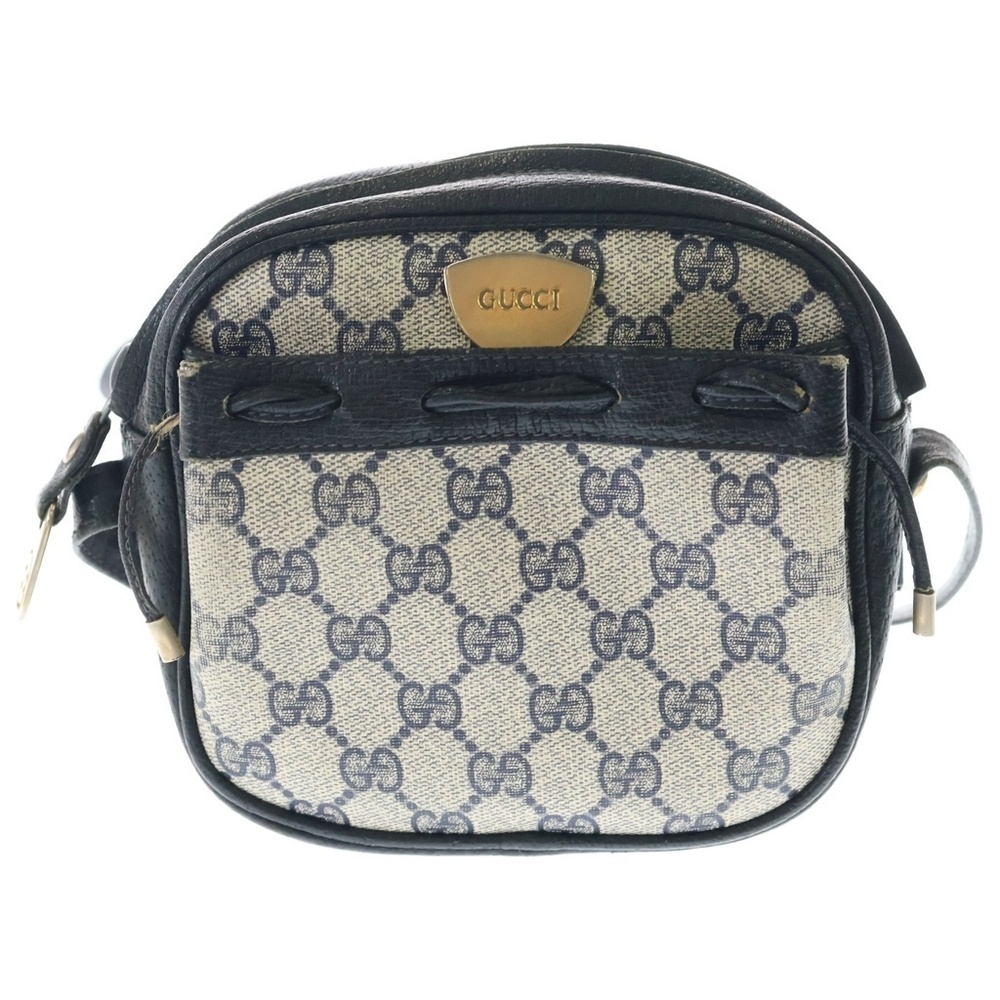 GUCCI Monogram Shoulder Bag Beige Black